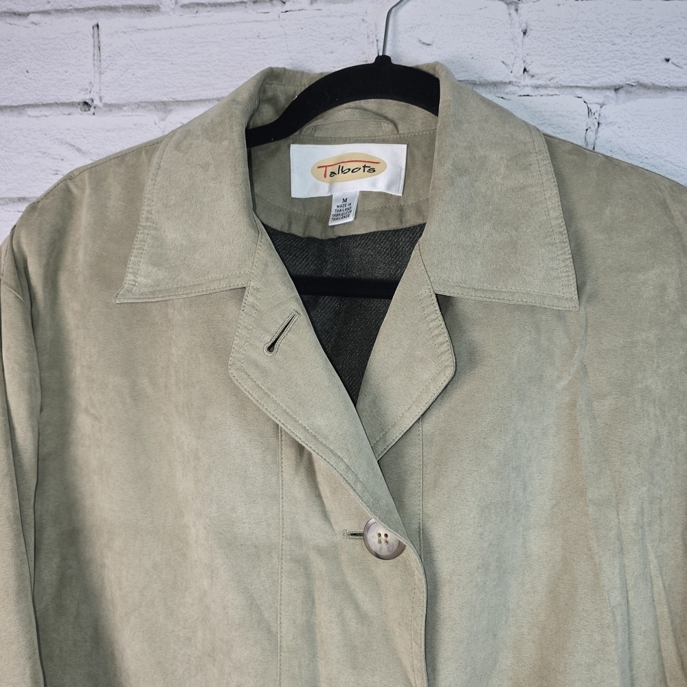 TALBOT MID LENGTH TRENCH COAT ZIP OUT LINER OLIVE GREEN WOMENS MED - Picture 2 of 8